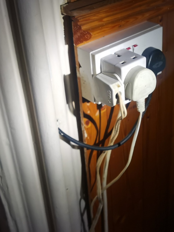 Overloaded plug adapters identified during the Linh Son Temple fire risk assessment