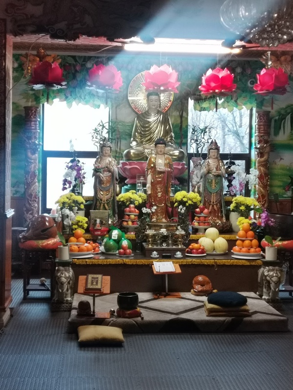 Main worship hall at Linh Son Temple UK reviewed during the fire risk assessment